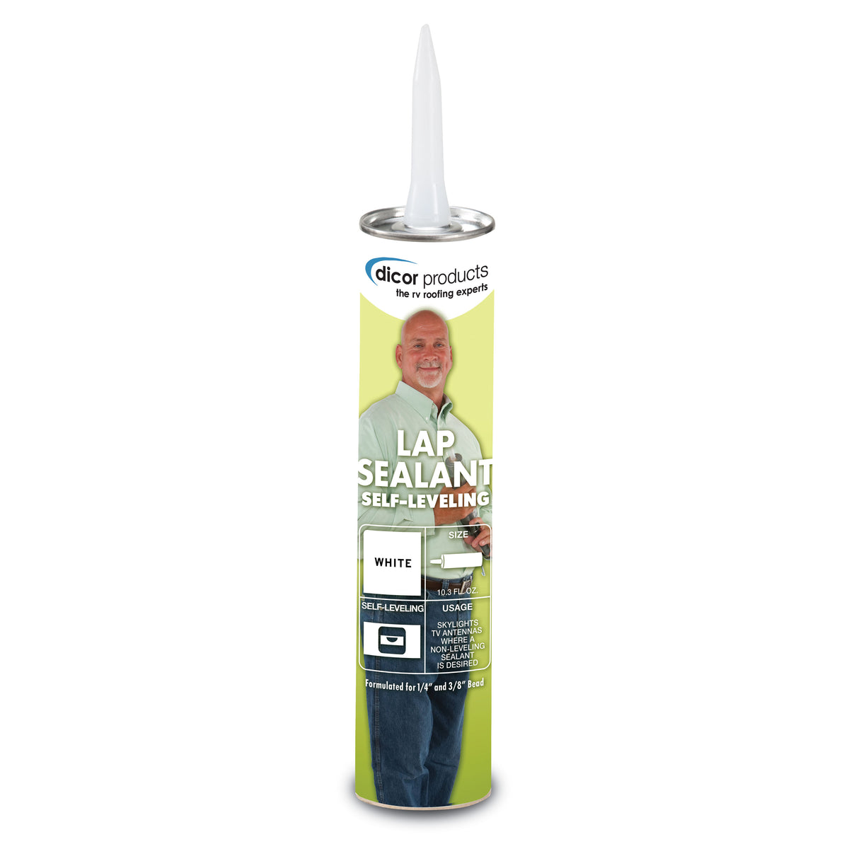 Dicor 501LSW-1 EPDM Self-Leveling Lap Sealant - 10.3 oz. Tube, White
