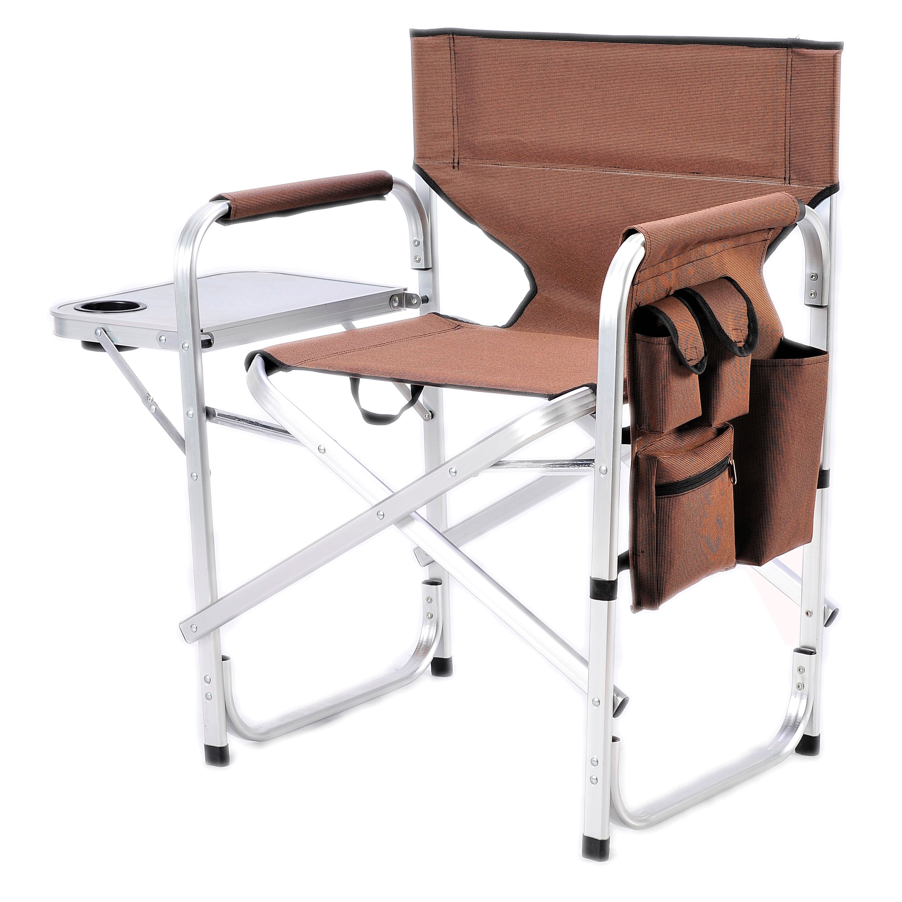 Ming's Mark SL-1204-BROWN Stylish Camping Folding Director Chair - Brown