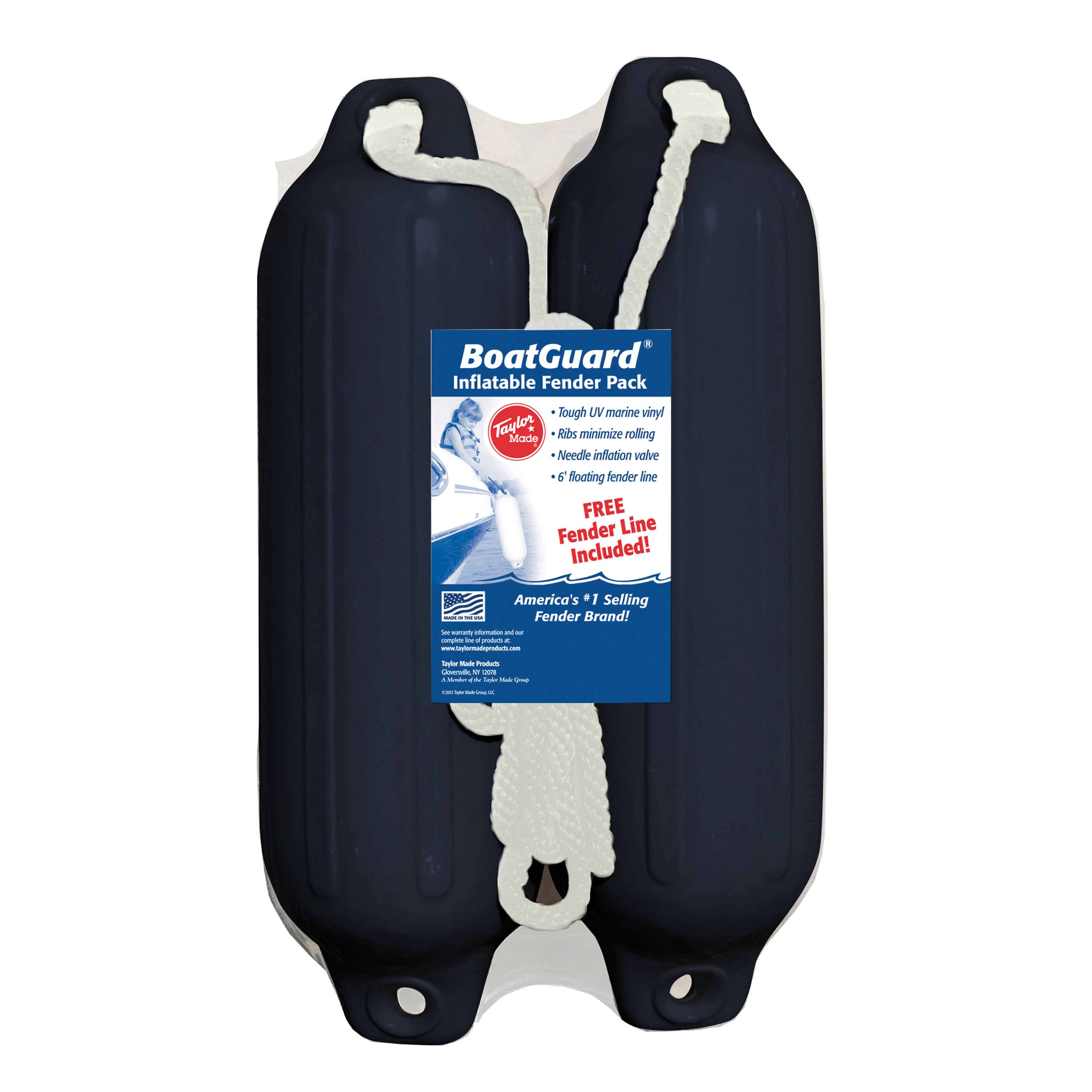 Taylor Made 31016B2P Fender Kit - 6" x 22", Black with Black Rope