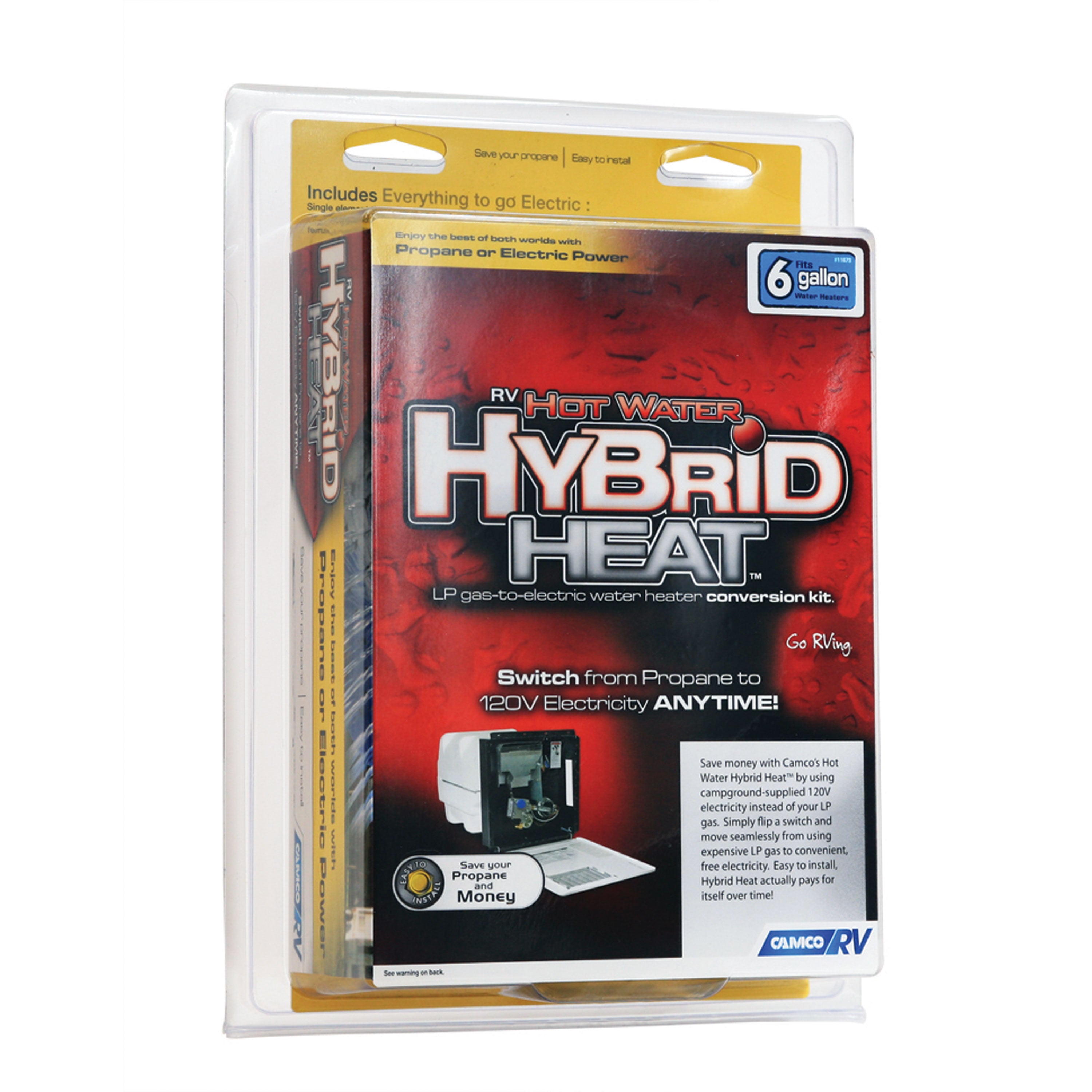 Camco 11673 RV Hot Water Hybrid Heat - 6 Gallon