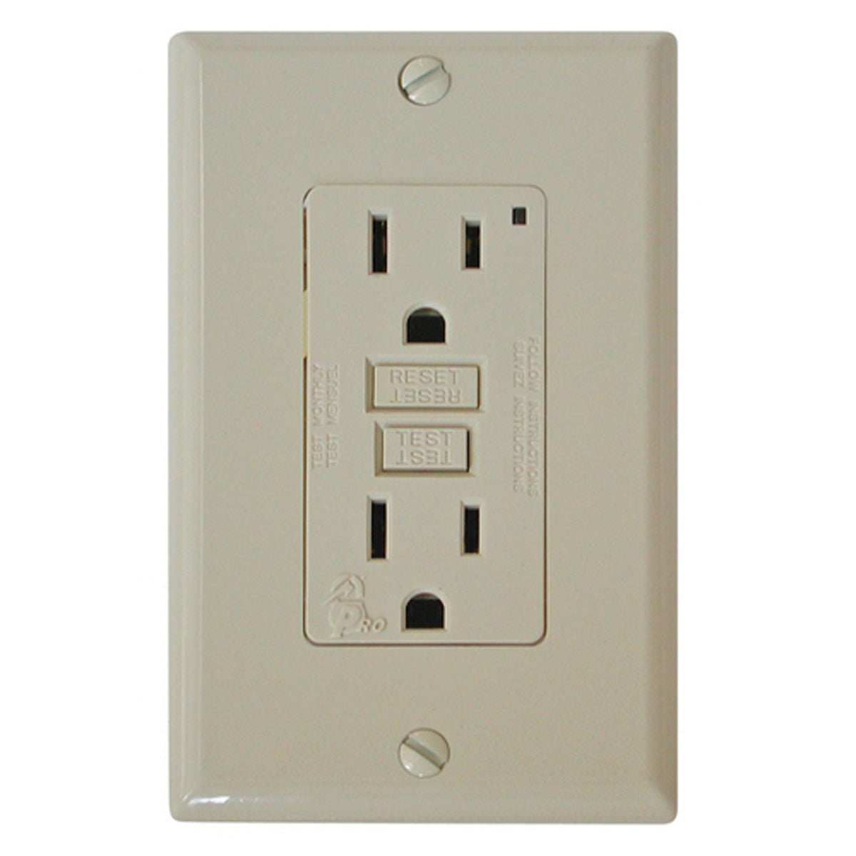 Diamond Group DG15VVP GFI Receptacle with LED Indicator Light - 15A, 120V, Ivory