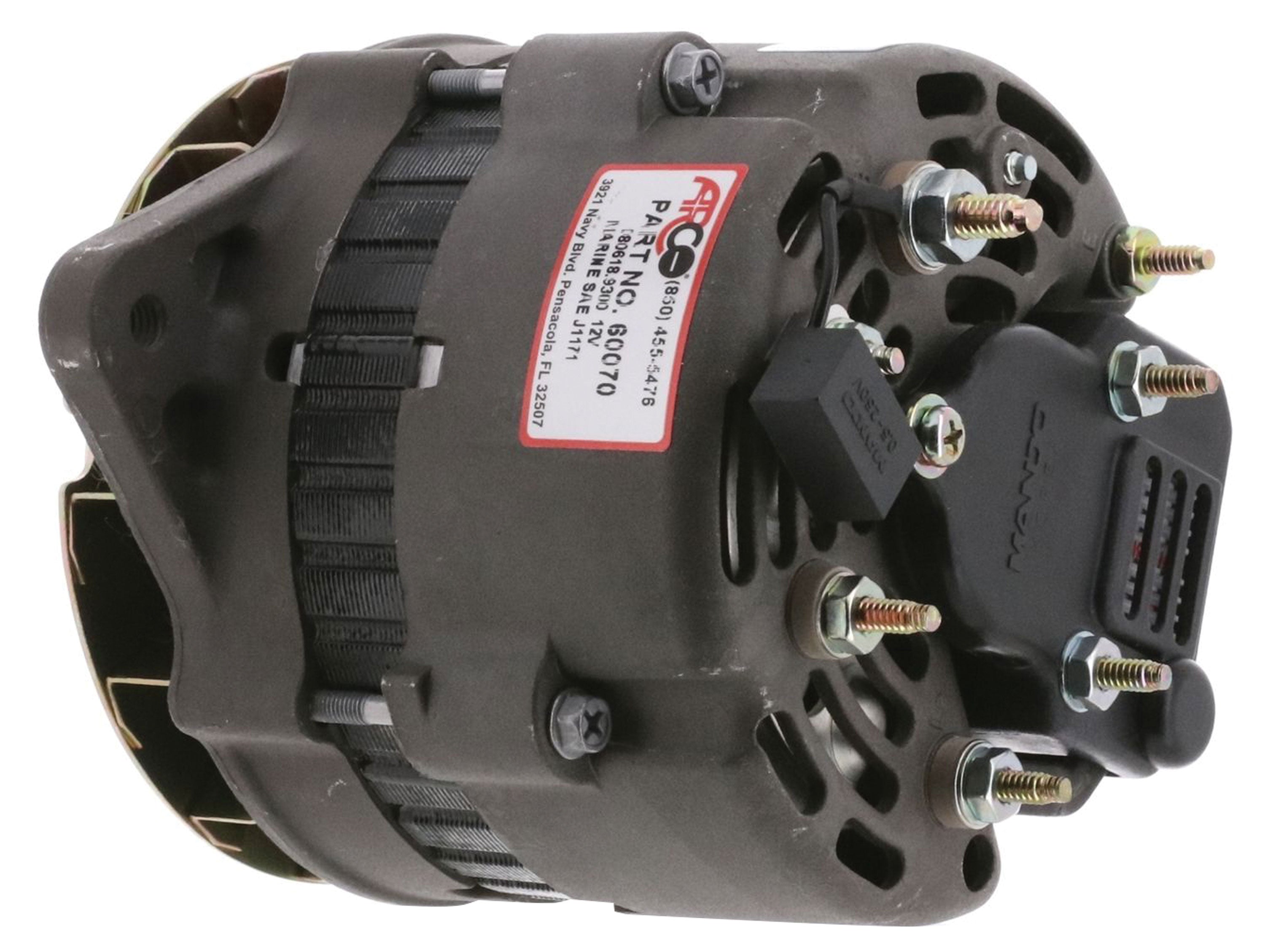 ARCO 60070 Alternator for Late Model Volvo Penta - 12 Volt, 65 Amp, Internal Regulator