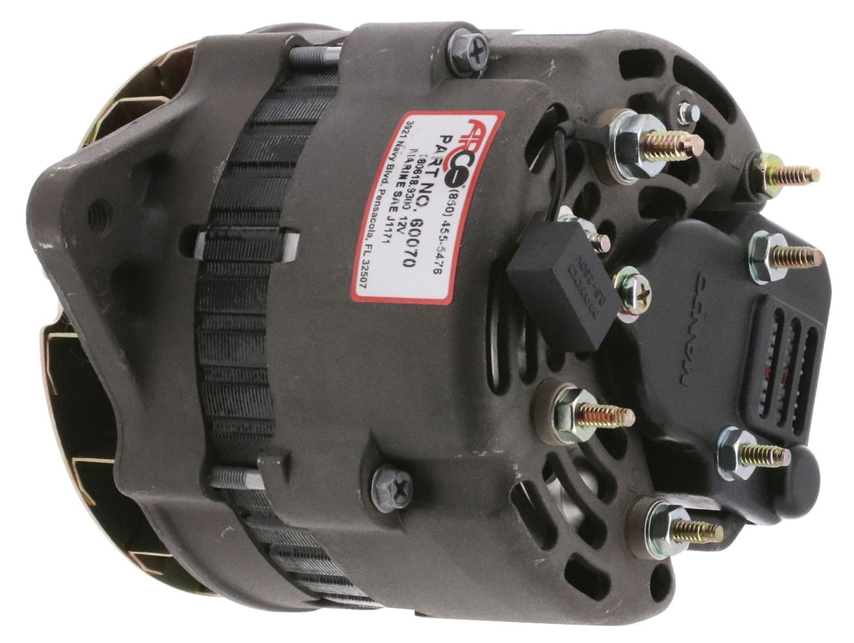 ARCO 60070 Alternator for Late Model Volvo Penta - 12 Volt, 65 Amp, Internal Regulator