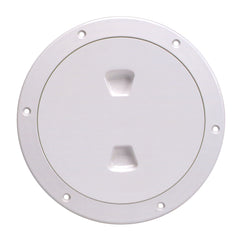 Beckson DP40-W Screw-Out Deck Plate - 4", White