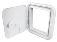 Thetford 94334 Small 30/50 Amp Electric Cable Hatch with Thumb Latch - Polar White