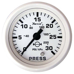 Faria 13108 Dress Water Pressure Gauge Kit 30 PSI - White, 2"