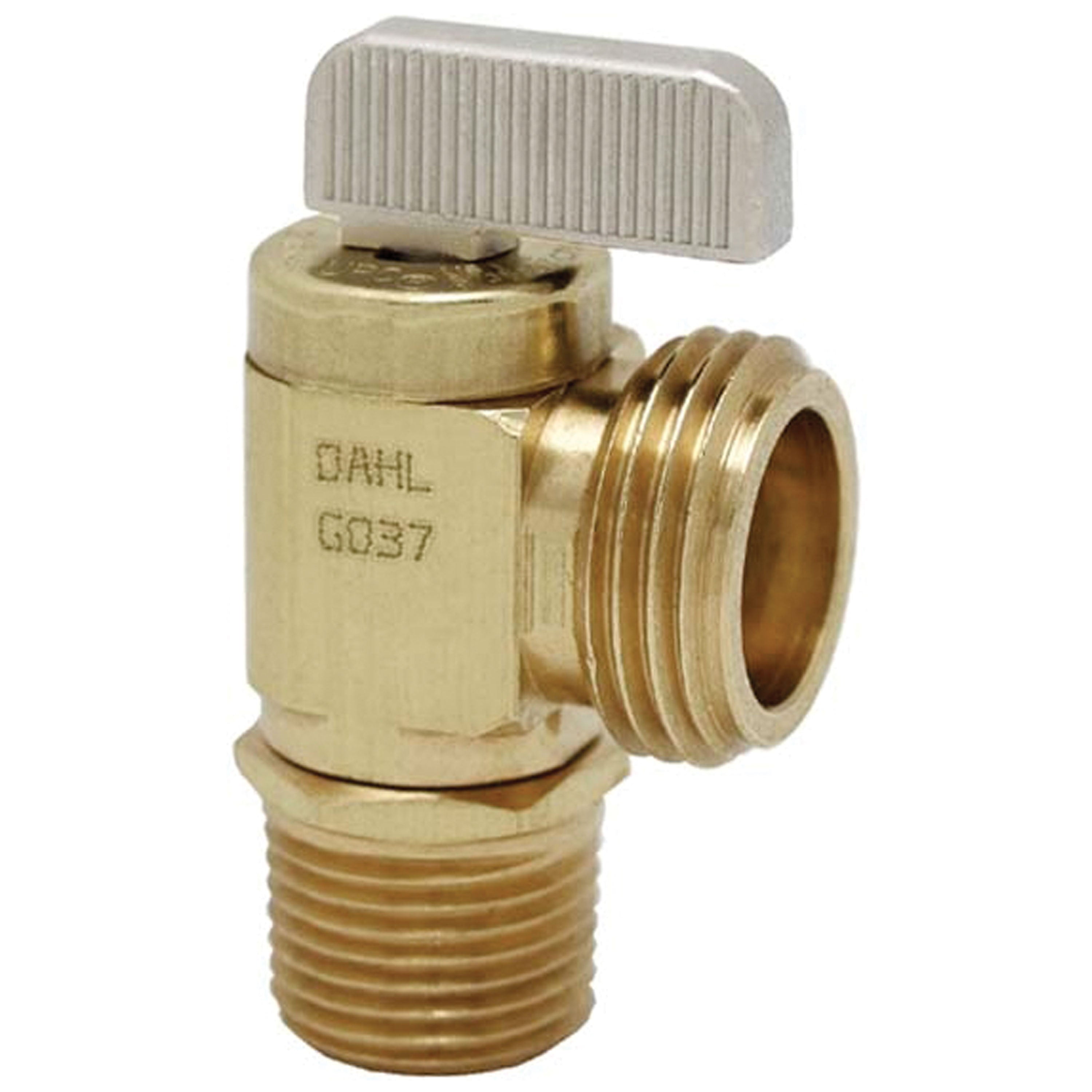 Dahl 221-01-04 Hose and Boiler Drain Valve 1/2 Dual (C or MIP) x Hose - Angled Pattern