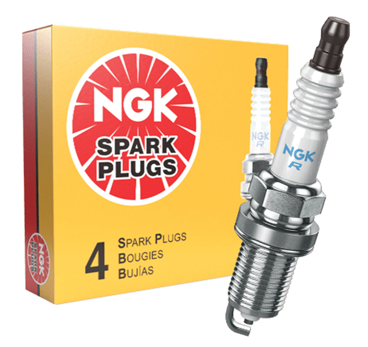 NGK 2015 Standard Spark Plug - BPR2ES SOLID, 4 Pack