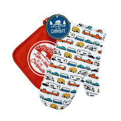 Camco 53259 "Life is Better at the Campsite" Oven Mitt and Pot Holder