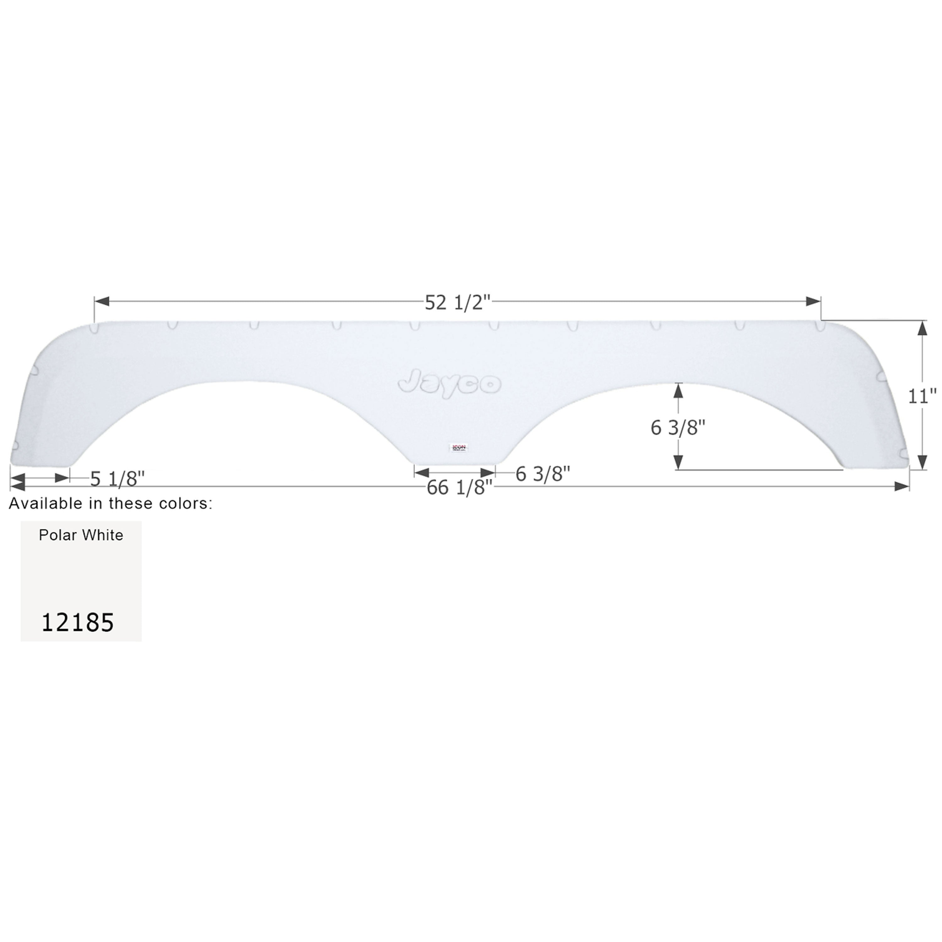Icon 12185 Tandem Axle Fender Skirt FS2185 for Jayco - Polar White