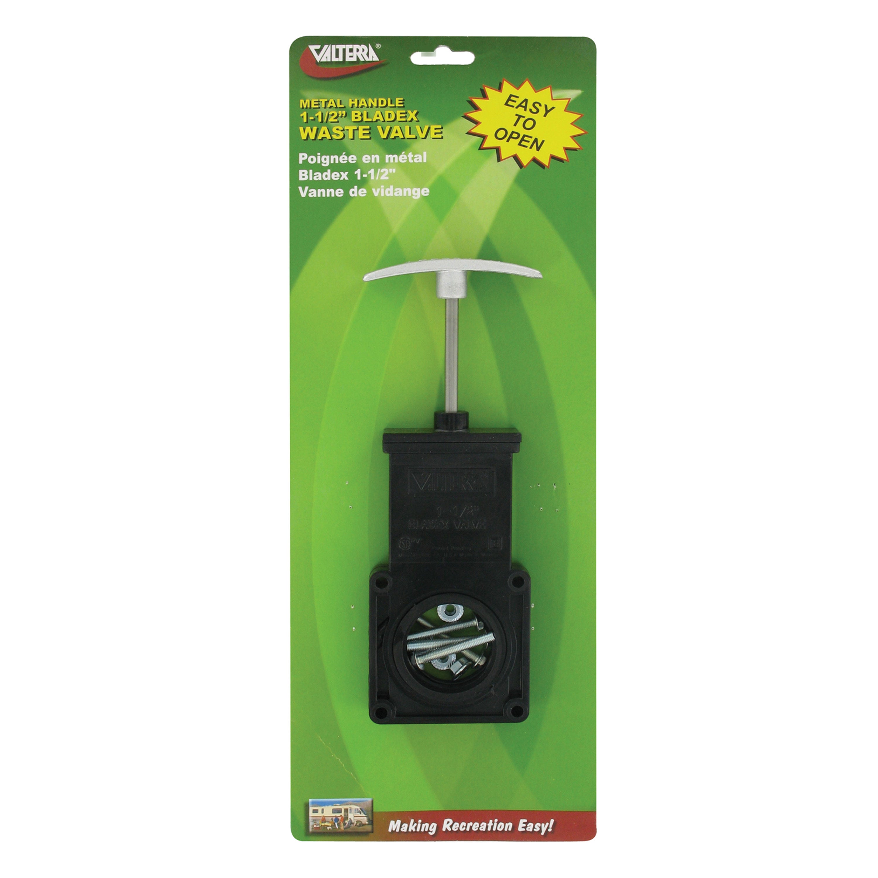 Valterra T1001VPM Bladex Waste Valve with Metal Handle - 1-1/2"