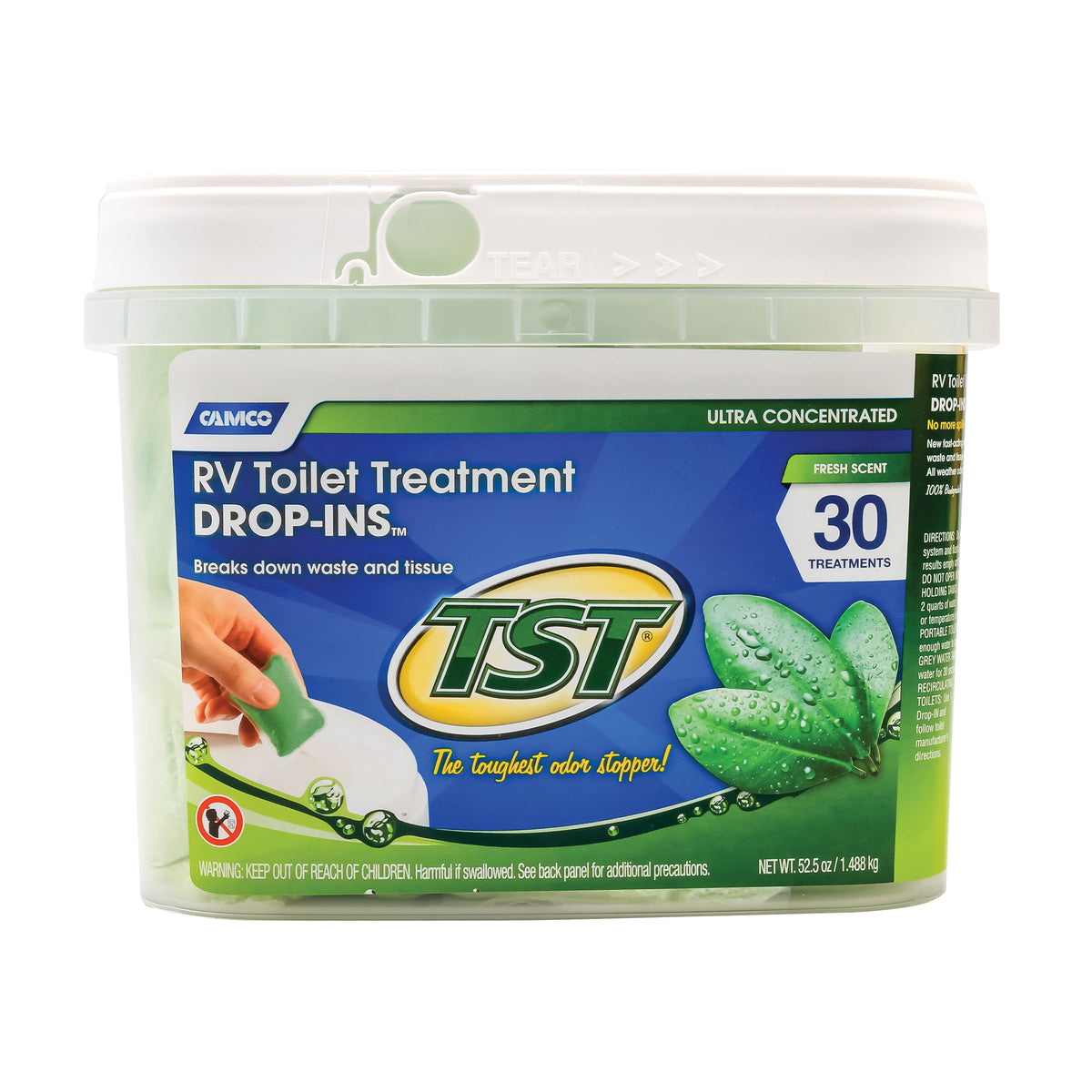 Camco 40263 Green Tst Drop-Ins - 30 Pack