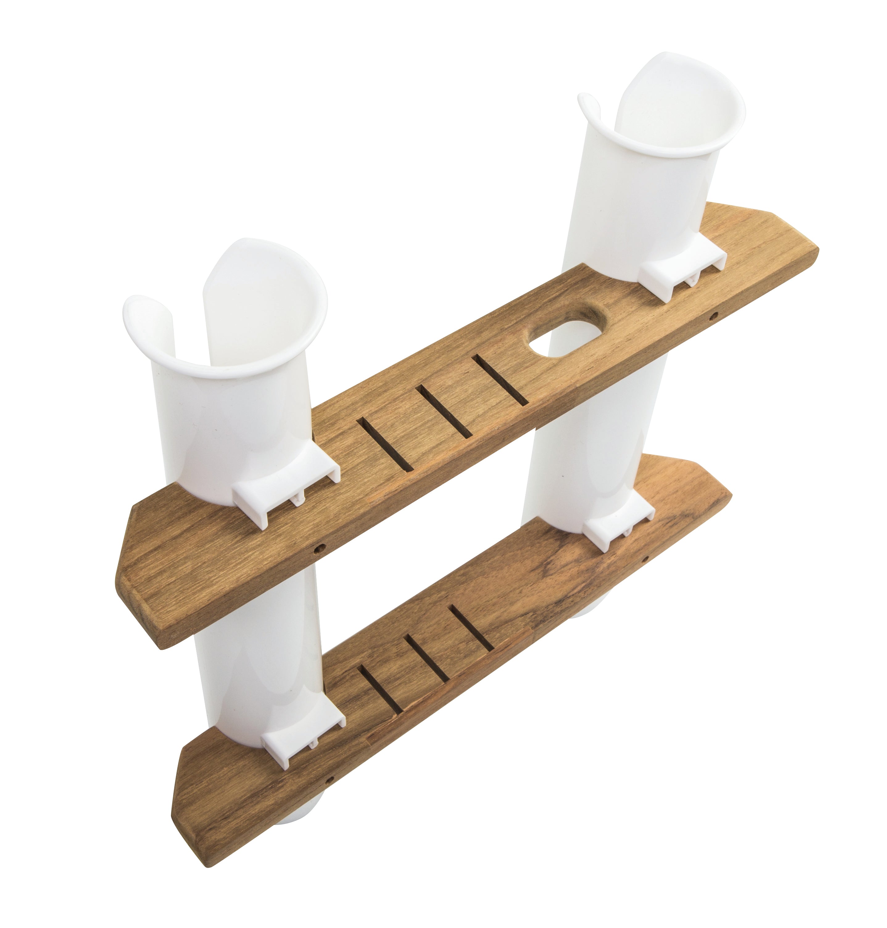 Whitecap 63448 Teak Two-Tube Tournament Rod Storage Holder