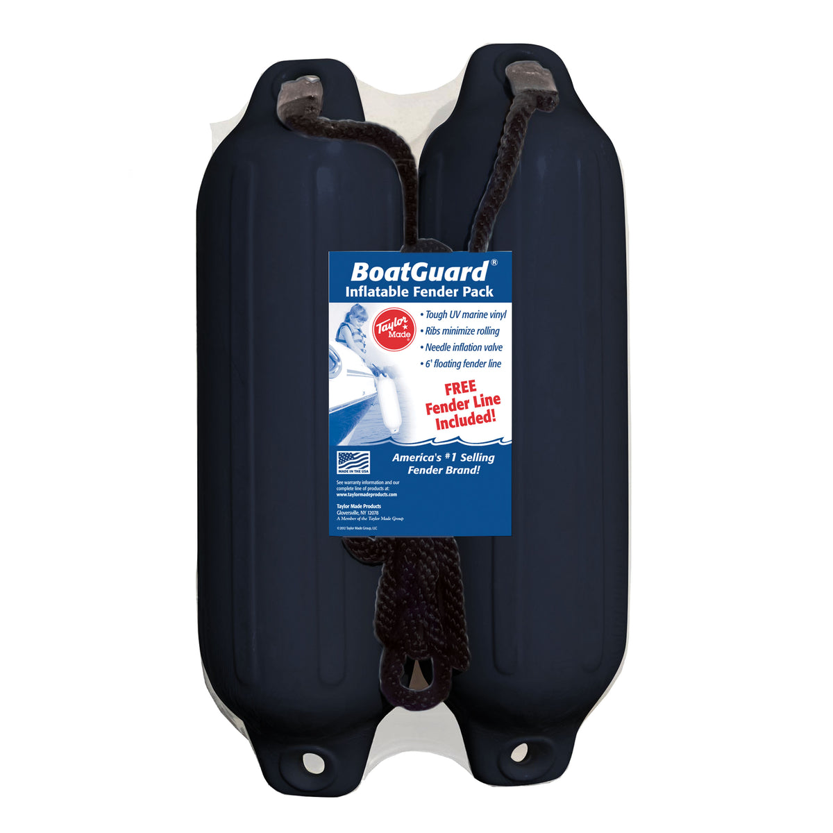 Taylor Made 31015B2P Fender Kit - 5" x 18", Black with Black Rope