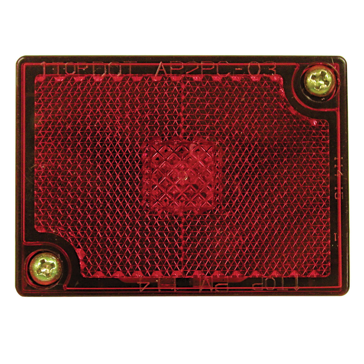 Peterson E114R Incandescent PC-Rated Rectangular Clearance/Side Marker Light with Reflex - Red, 2.75" x 2.05"