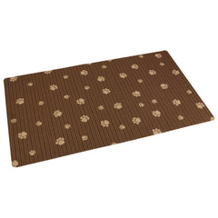 Drymate PP1220BNSTP Pet Bowl Placemat - 12" x 20", Brown Paws