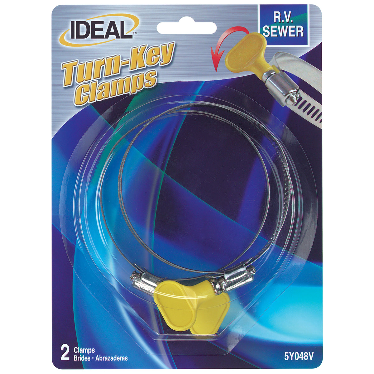 Ideal 5Y04858 Turn-Key Clamps for RV Sewer Hose - 2-1/2 in. to 3-1/2 in., Pack of 2