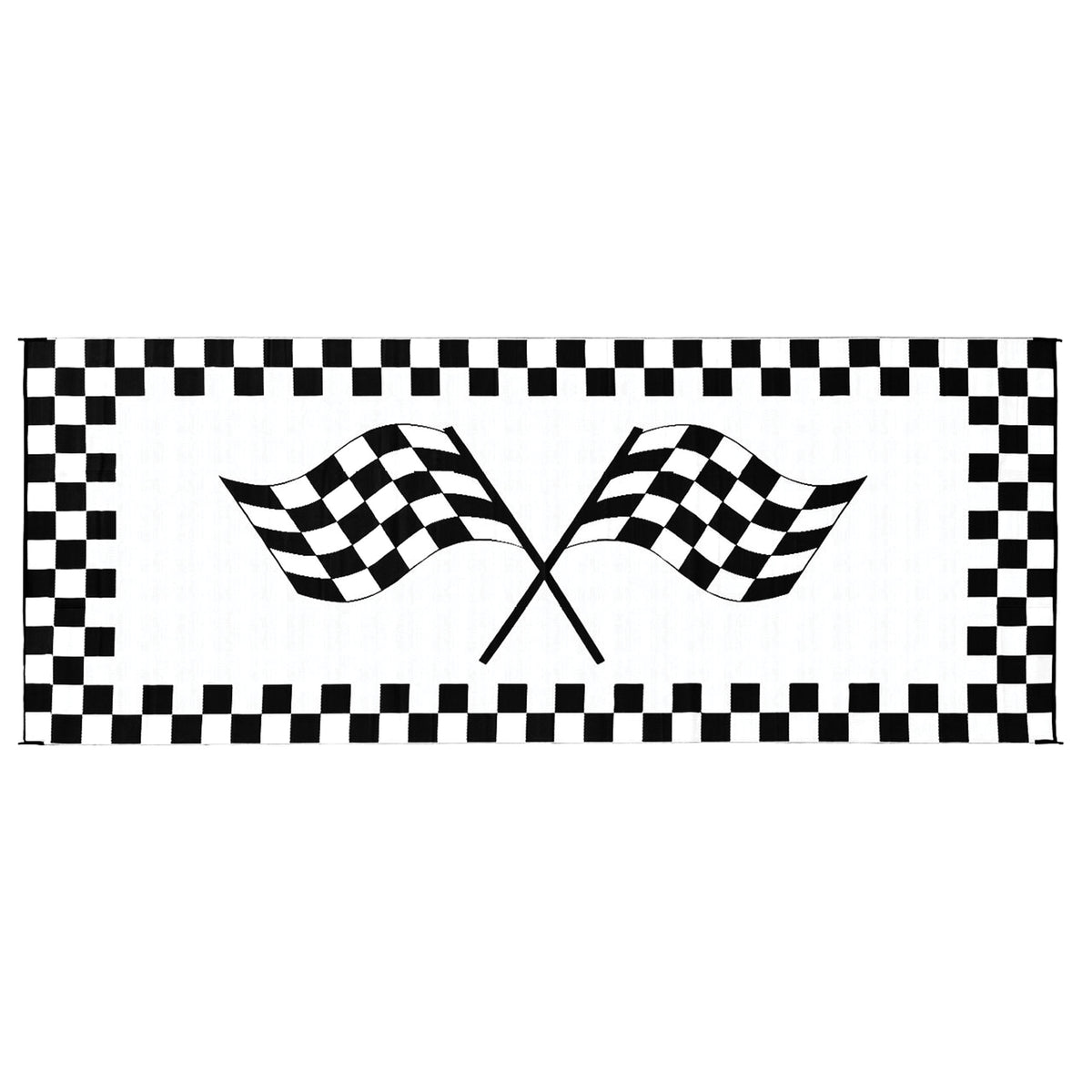 Ming's Mark RF-8201 Stylish Camping Reversible Classical Patio Mat - 8' x 20', Racing Flag