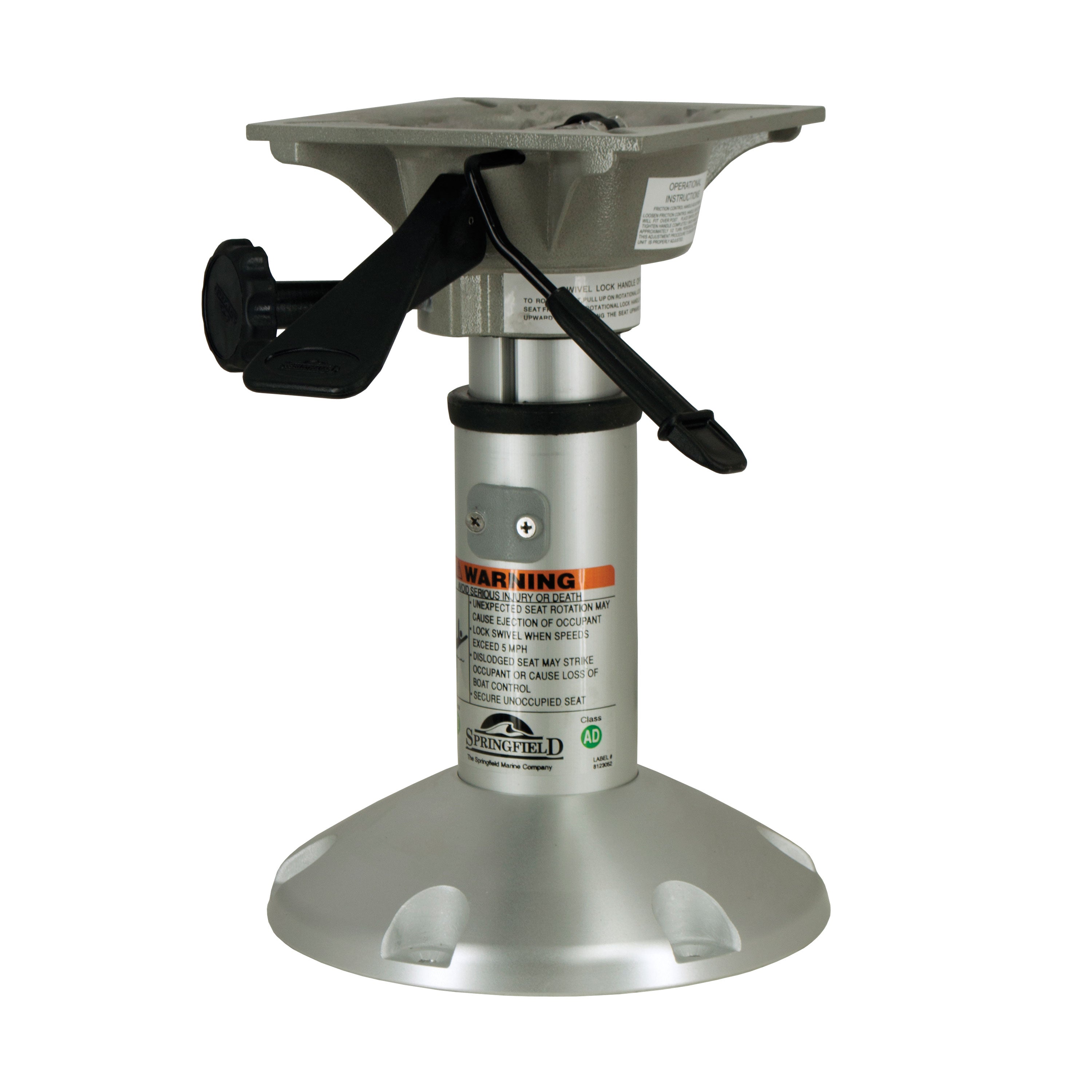 Springfield 1250200-L1 Mainstay Short 2-3/8" Air-Powered Pedestal - 12.5"-15.5", Swivel