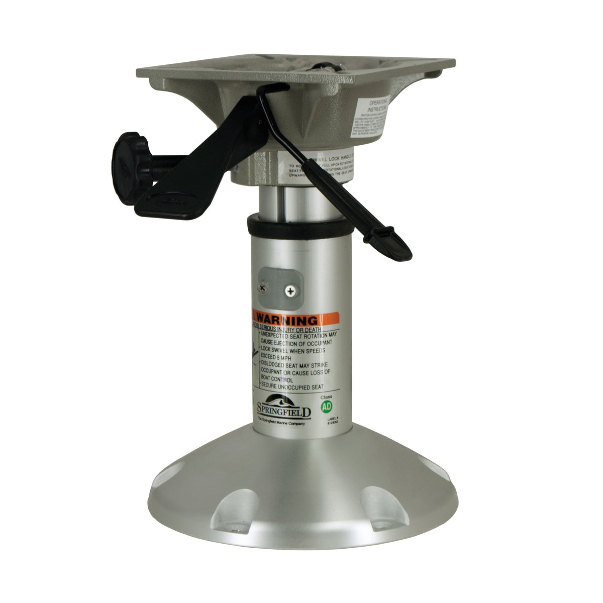 Springfield 1250200-L1 Mainstay Short 2-3/8" Air-Powered Pedestal - 12.5"-15.5", Swivel