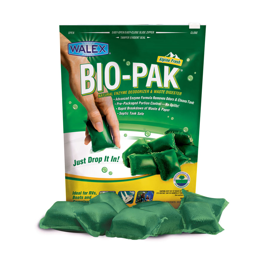 Walex TOI-11530 Bio-Pak Holding Tank Deodorizer - Fresh Scent, 10 Pack
