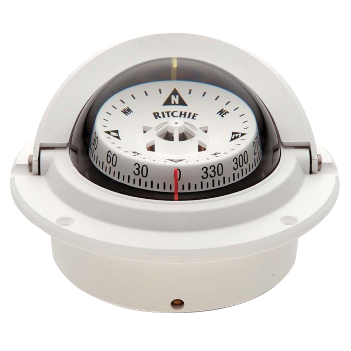 Ritchie Navigation F-83W Voyager Flush Mount Compass - CombiDial, White with White Dial