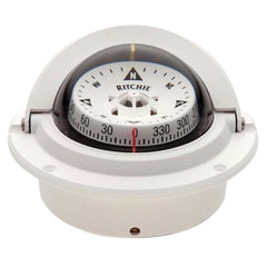 Ritchie Navigation F-83W Voyager Flush Mount Compass - CombiDial, White with White Dial