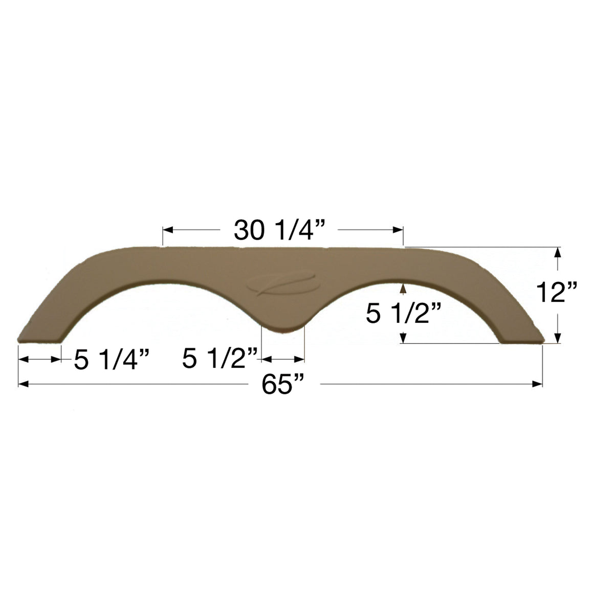 Icon 01638 Tandem Axle Fender Skirt FS775 for R-Vision 5th Wheel Travel Trailer - Taupe