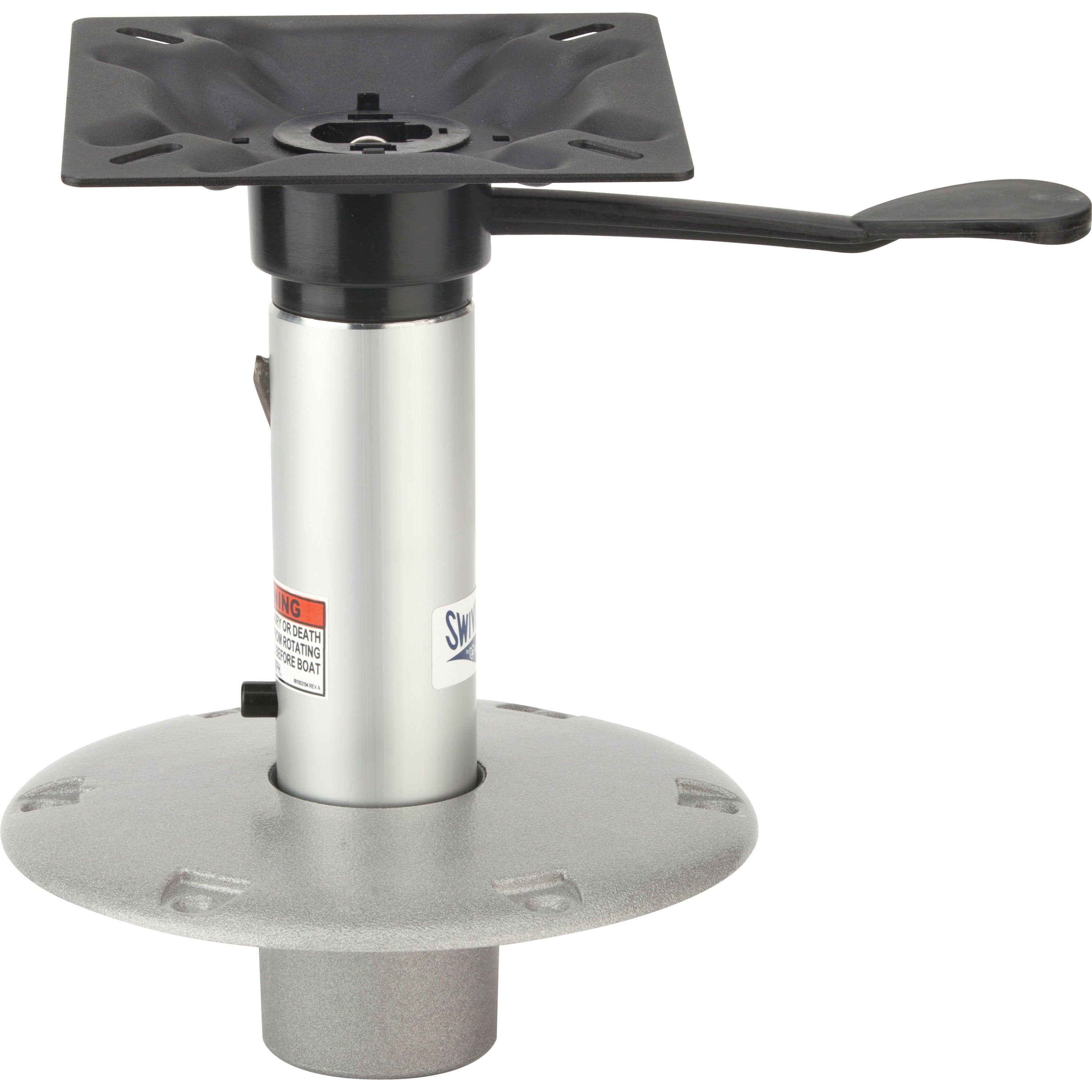 Attwood 23815-7 Swivl-Eze 238 Pedestal Kit with 15" Post, 9" Base and Seat Mount - Satin Finish