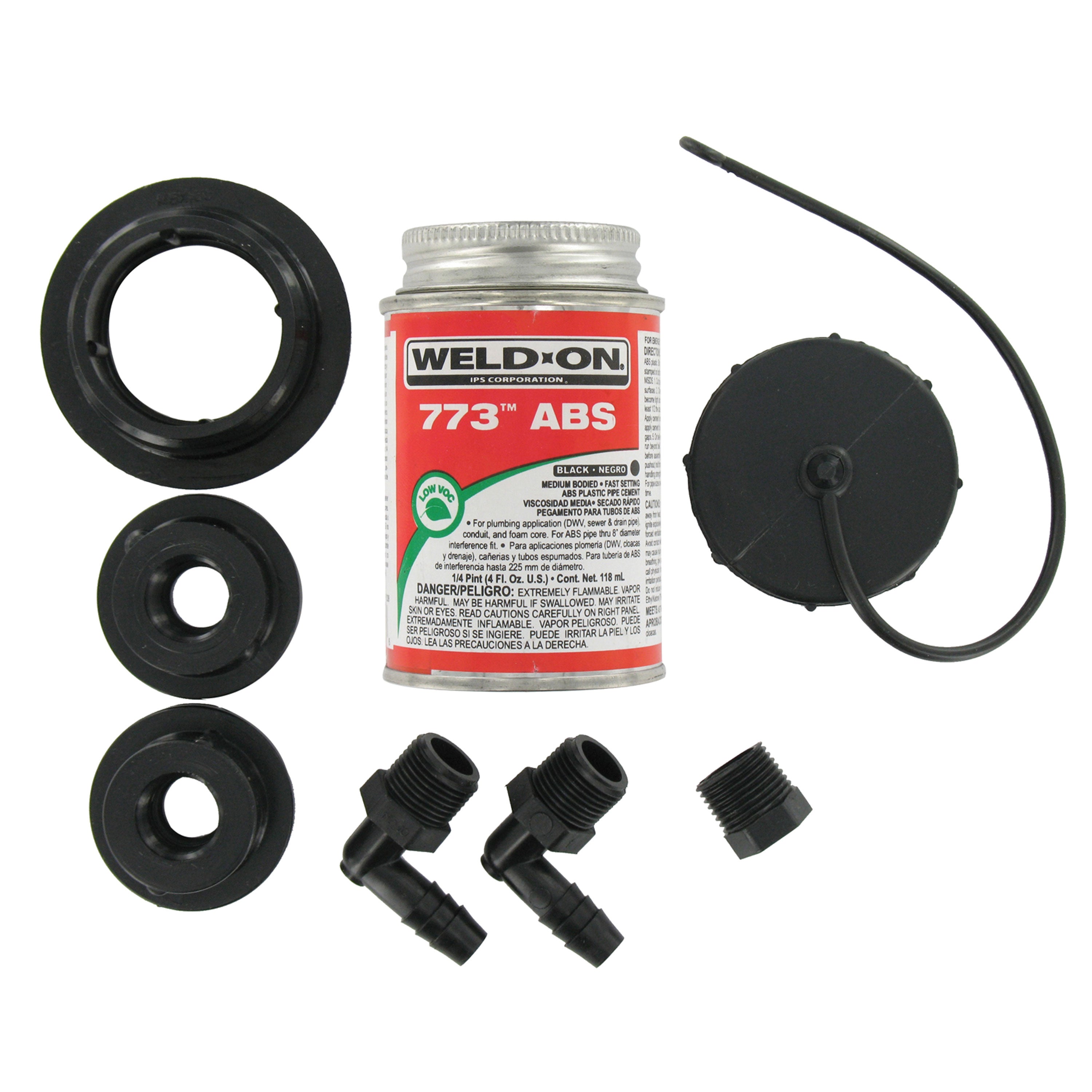 Valterra RK909 ABS Tank Fill Kit - Threaded Cap with Cement