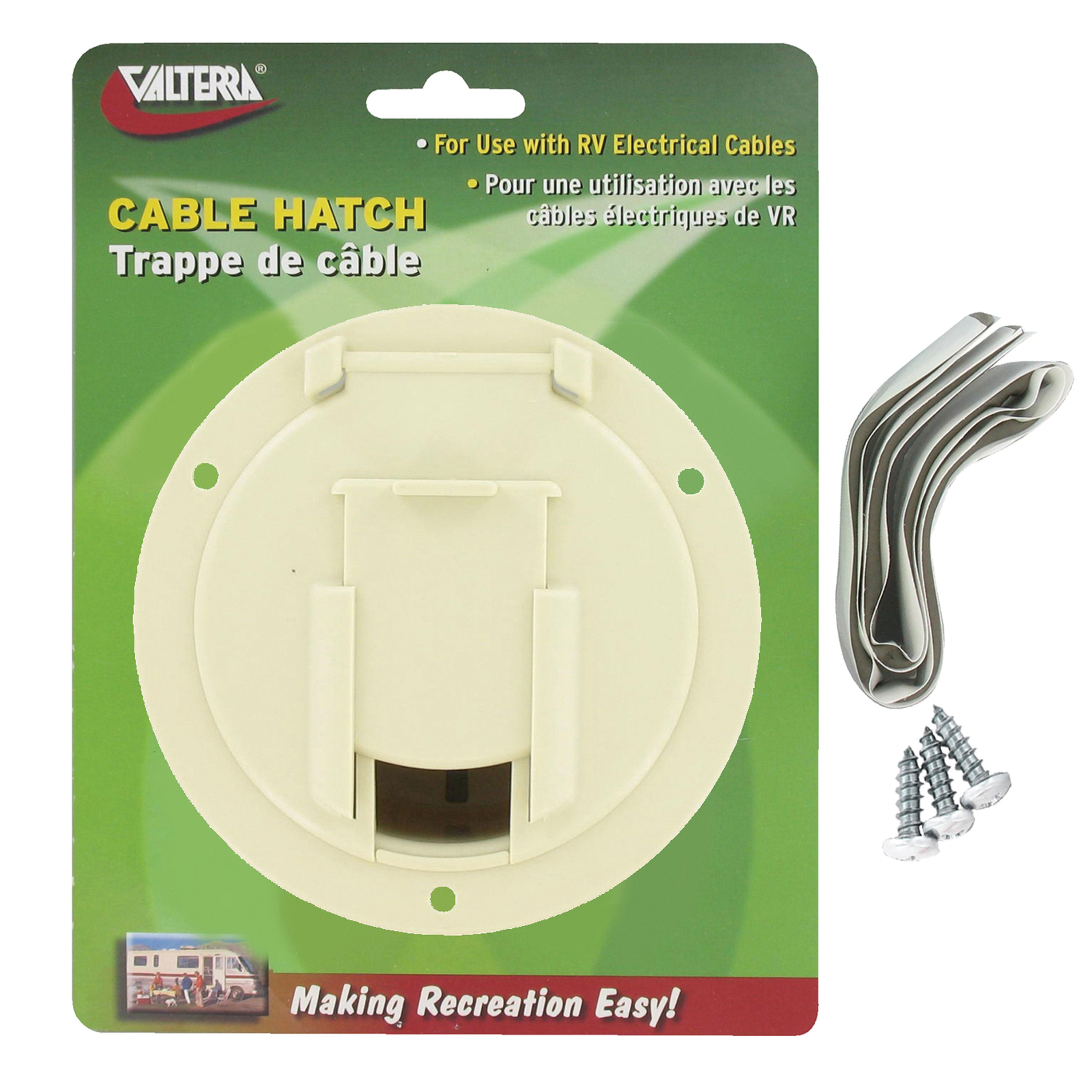 Valterra A10-2138VP Medium Round Cable Hatch - Colonial White