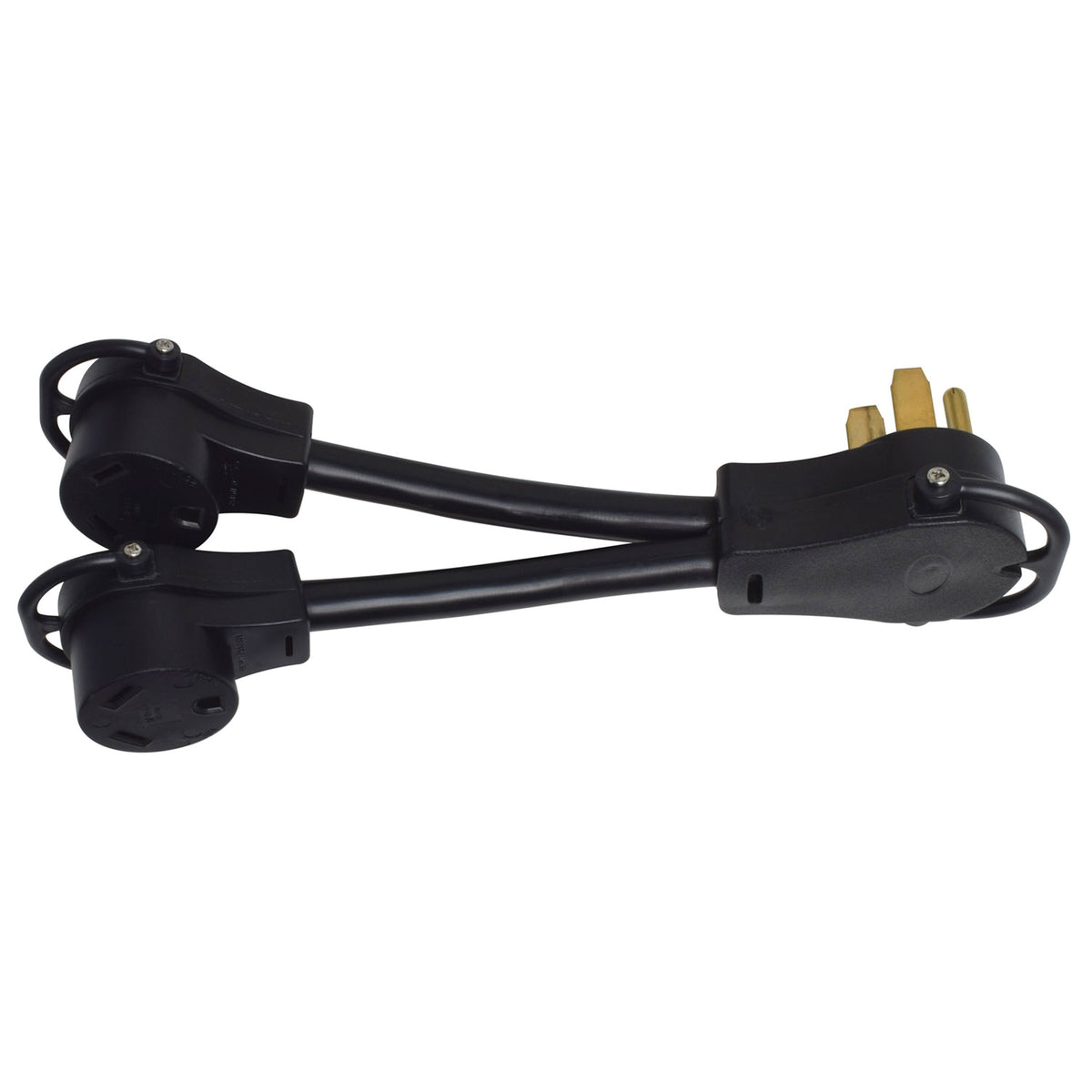 Valterra A10-50X30Y Mighty Cord 12" Adapter Cord with Handle - 50AM to 30AF x 2-Y, Red