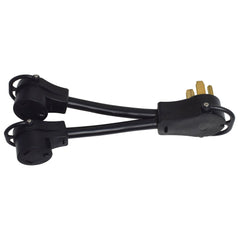 Valterra A10-50X30Y Mighty Cord 12" Adapter Cord with Handle - 50AM to 30AF x 2-Y, Red