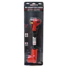 Valterra A10-3050FHVP Mighty Cord 12" Adapter Cord w/Handle - 30AM - 50AF, Red (Carded)
