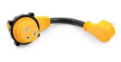 Camco 55636 Power Grip 12" Dogbone with 90M/90F Locking Adapter - 15AM - 30AF