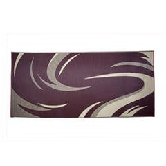 Ming's Mark SD8185 Stylish Camping Reversible Swish Patio Mat - 8' x 18', Burgundy/Tan