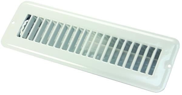 JR Products 02-28905 Dampered Floor Register - 2" x 10", White