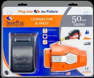 SmartPlug B50ASSYPB Combo Kit with Female Connector and Non-Metallic Inlet - 50 Amp, Black