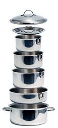 Camco 43921 Cookware 10 Pc Set Nesting Stainless Steel