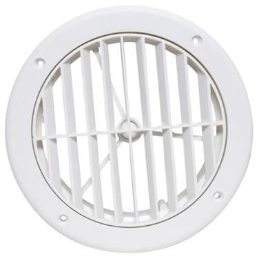 Valterra A10-3363VP Heating and A/C Register with 360Â° Rotation (No Damper) - 5-1/4" ID x 7" OD, White