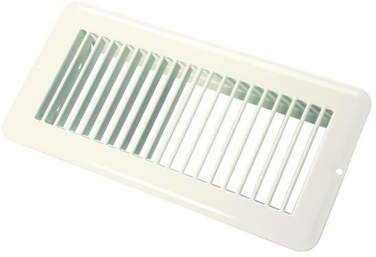 JR Products 02-28985 Undampered Floor Register - 4" x 10", White