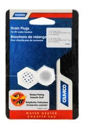 Camco 11634 Water Heater Drain Plug - 1/2-14 NPT, Pack of 2 (1 Vented /1 Standard)
