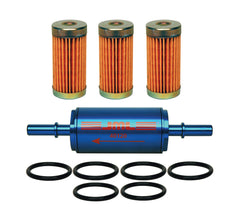GLM 40125 Hi-Flow Inline Fuel Filter with Aluminum Case - 20 Micron
