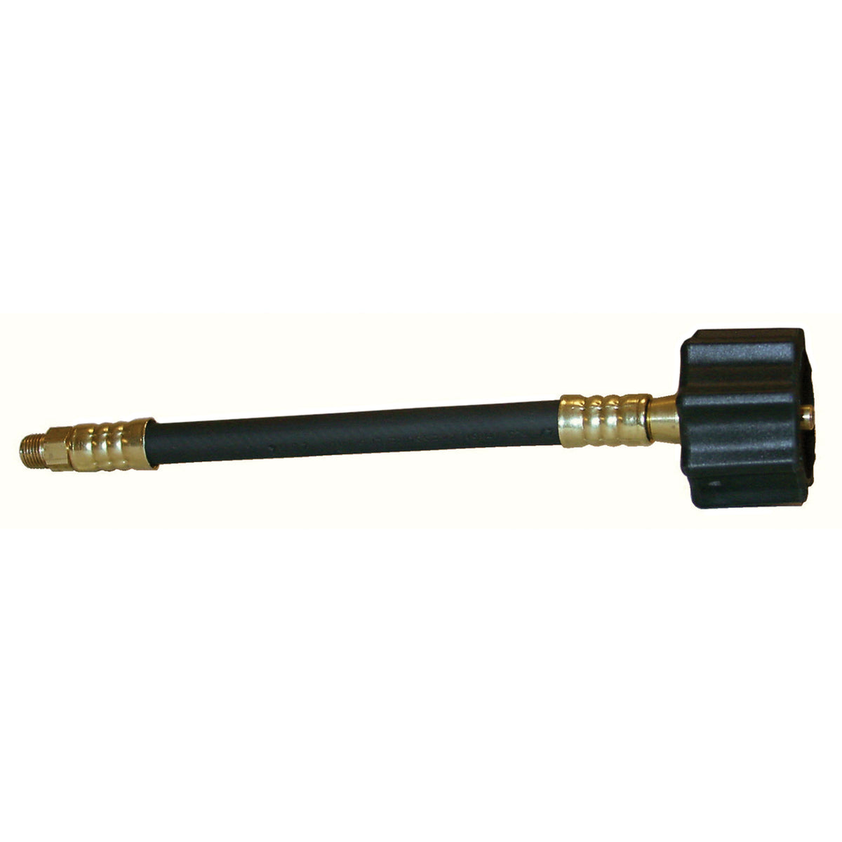 Marshall Excelsior MER425-12 Flexible Pigtail Hose with Green Female Type 1 Acme Nut x 1/4" Male Inv. Flare - 12", Bulk Packaged