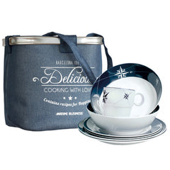 Marine Business 15144 Northwind Tableware Set and Basket - Round, 25-Piece