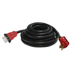 Valterra A10-5025ED Mighty Cord 50 Amp Detachable Power Cord with Handle - 25', Red