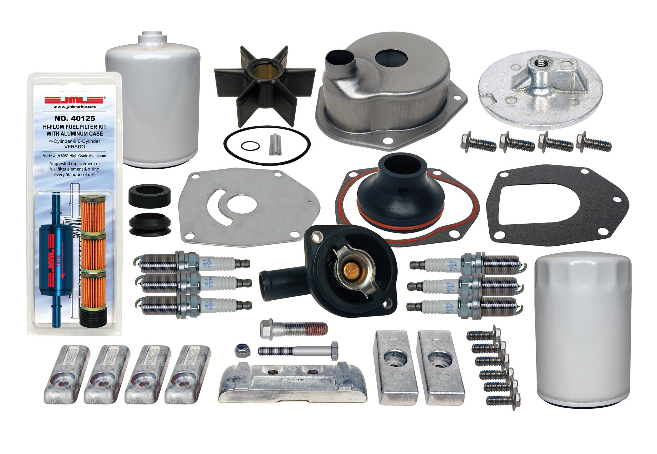 GLM 29650 Outboard Maintenance Kit for Mercury 200-300 HP, 6-Cyl, 4-Stroke Verado (2B144123 & Up, Gen V.)