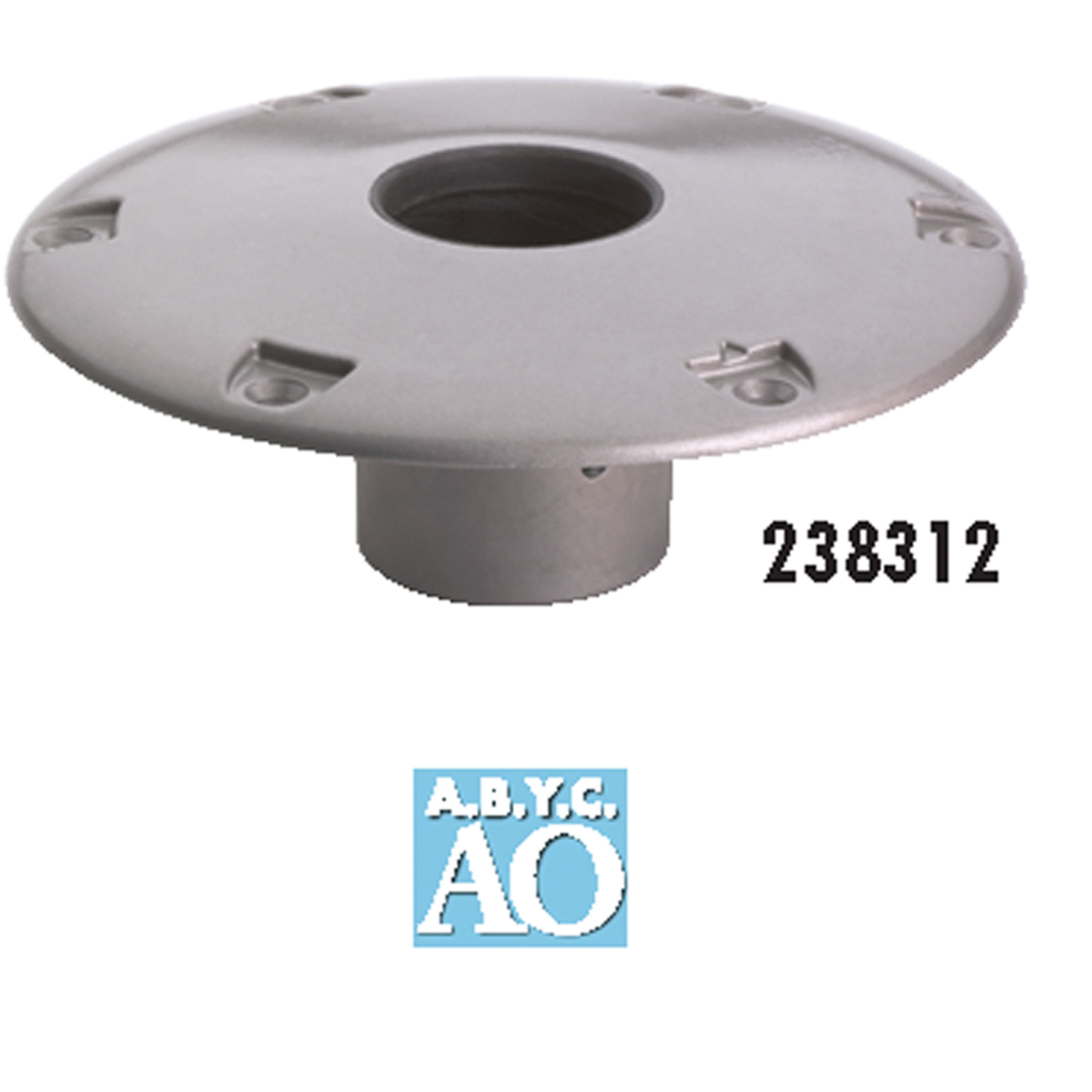 Attwood 238312-1 238 Series Aluminum Socket Base - 9" Round, Anodized