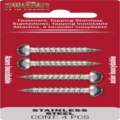 Cruiser Accessories 80430 Stainless Steel Tapping License Plate Fasteners - Pack of 4