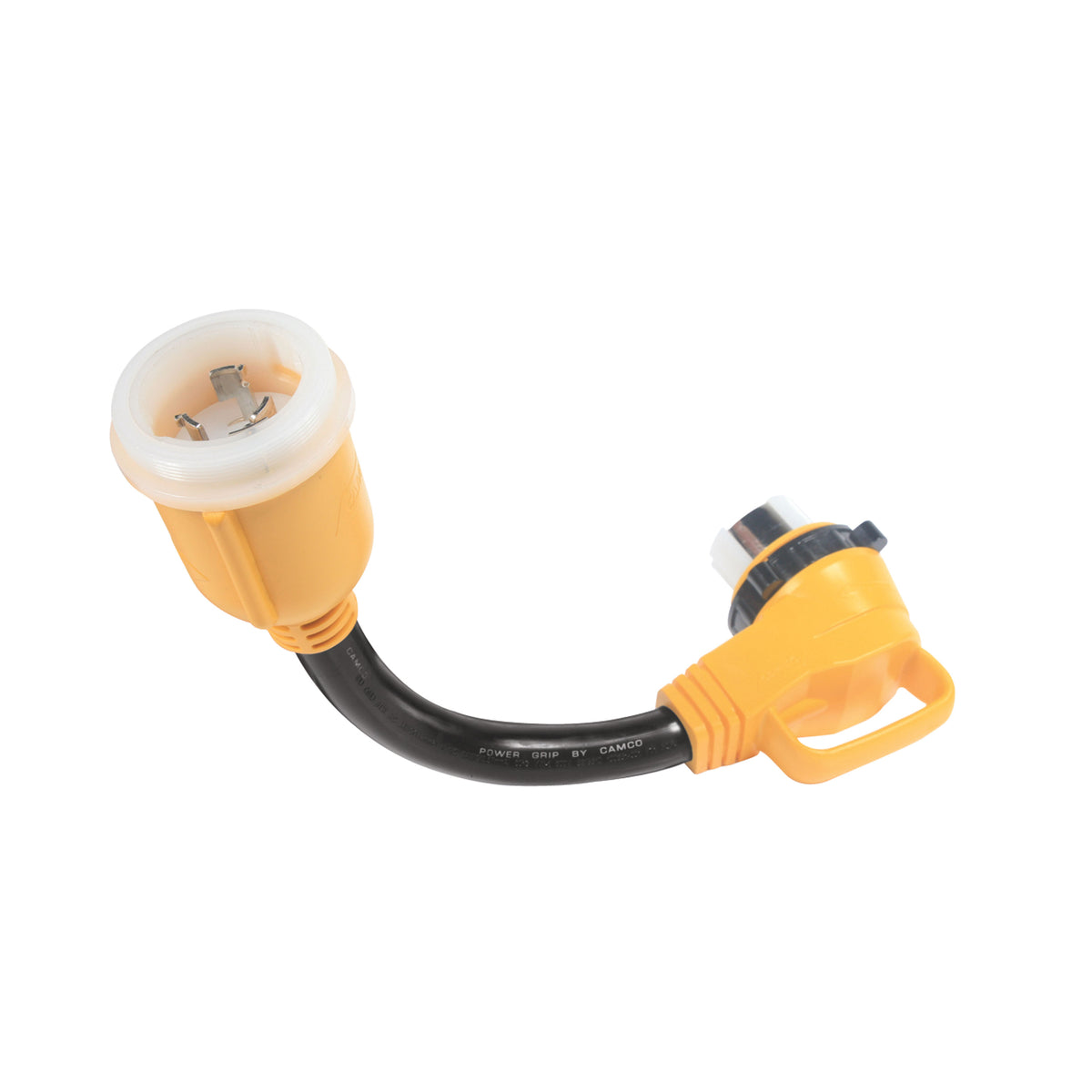 Camco 55572 50A Powergrip Locking Electrical Adapter - 90Â°, 18"